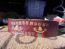 Vintage Stamped Mighty Mouse MARV Leather Kidney Belt Motorcyle Lifting