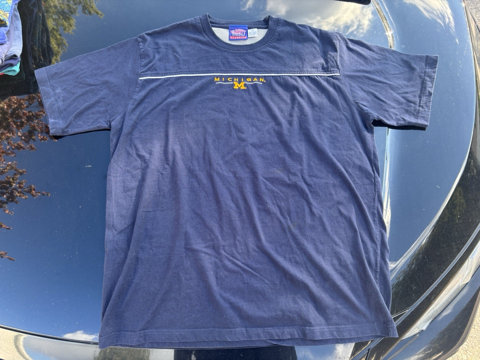 Michigan Wolverines Shirt Mens XL Blue Vintage 90s Varsity Athletics Football