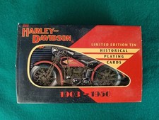 Vintage Harley Davidsons playing cards (2 decks) in collectors tin.