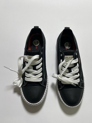 Levis Women s Anikin-C CVS Sneakers Canvas Low Top Shoes Size 6.5 Black