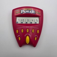 Radica Pocket Poker Draw Deuces Handheld Electronic Game Red 1999 Tested