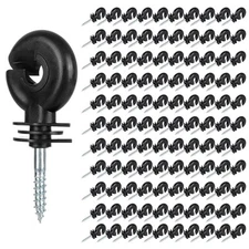 100Pcs Electric Fence Insulator, Electric Fence Post Screw-in Insulato