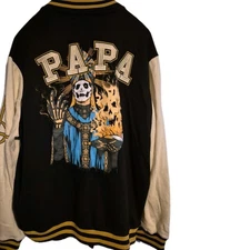 Hot Topic Ghost Band Logos Varsity Jacket Size XL