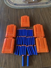 Lot 5 Nerf Magazines And 36 Foam Bullets 2006 Hasbro