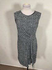 Loft By Ann Taylor Womems Gray White Color Sleeveless Dress Size M 