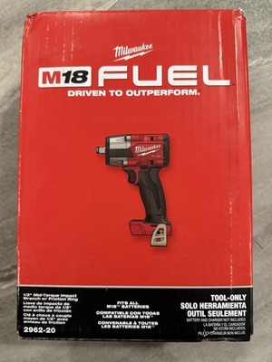 Milwaukee 2962-20 M18 Fuel 1/2'' Mid-Torque Impact Wrench with Friction Ring- Red
