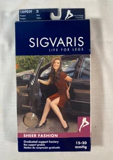 SIGVARIS Pantyhose Sheer Fashion Suntan Graduated Support Hosiery 15-20 mmHg  A