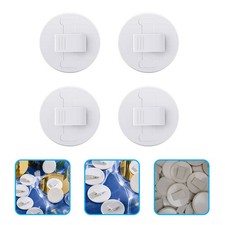 4Pcs White ABS Shower Curtain Clips Adhesive Curtain Weight Clips for Home