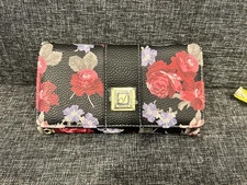 Stone Mountain leather wallet with a multicolor floral design