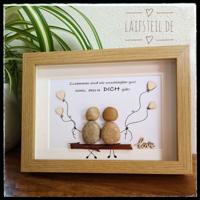 FREUNDSCHAFT   Steinbilder handmade Geschenkidee personalisierbar 3D-Effekt 