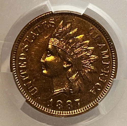 1887 Indian Head Cent - CAC AU Details; Nice Better Date Penny