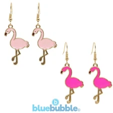 Bluebubble FLAMINGO FUN Earrings Funky Bird Cute Kitsch Animal Retro 80s Novelty