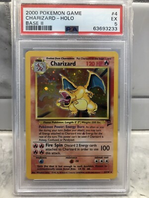 旧裏リザードン Charizard Base Set Vintage Holo 2000 Pokemon TCG - Base Set 2 II - Holo Charizard #4 - PSA 5 EX | eBay