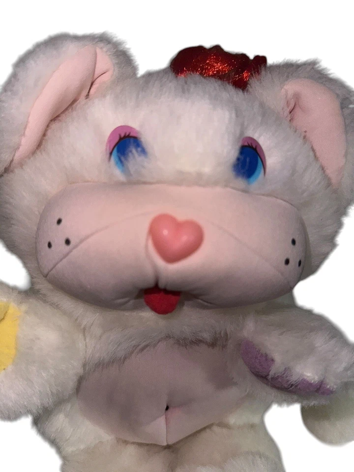 RARE 1986 Hiding Vintage White Cat Popples Plush Pouch Toy Unbranded - Image 2 of 4