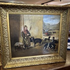 Dipinto Olio Su Tela Antico 800