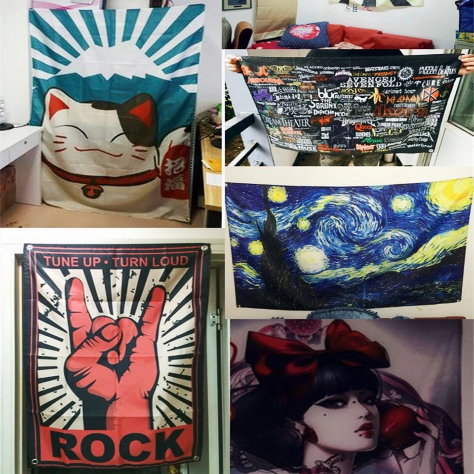 Sexy Tattoo Girl Motorcycle Wall Paintings Repair Shop Garage Decor Banner Flag - Image 4 of 4