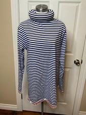 Charles Jeffrey Loverboy Blue & White Striped Tube Neck Jersey Mini Dress Size S