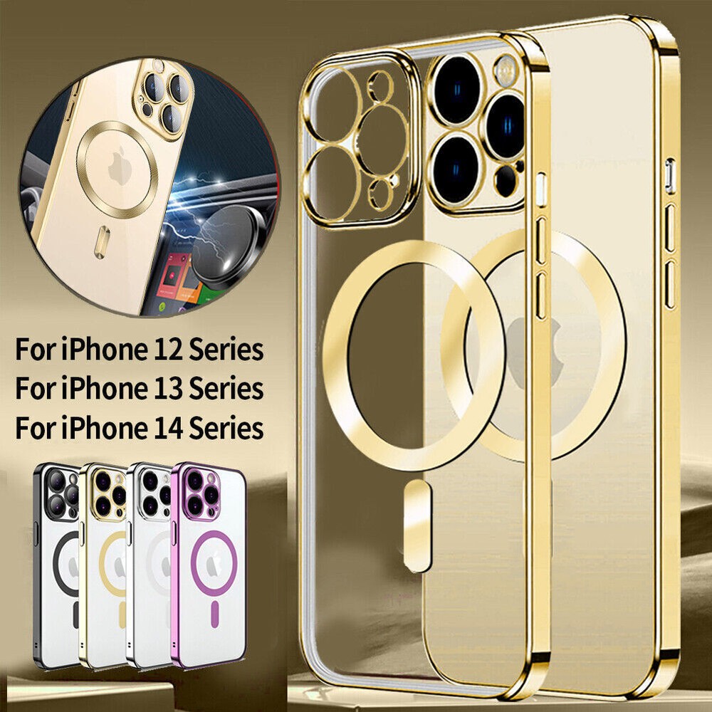 For iPhone 16 15 14 13 12 11 Pro Clear TPU Case Cover Magnetic Wireless Charging