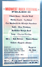 CHUCK BERRY HOWLIN' WOLF 1969 POSTER ADVERT MIDWEST ROCK FESTIVAL MILWAUKEE