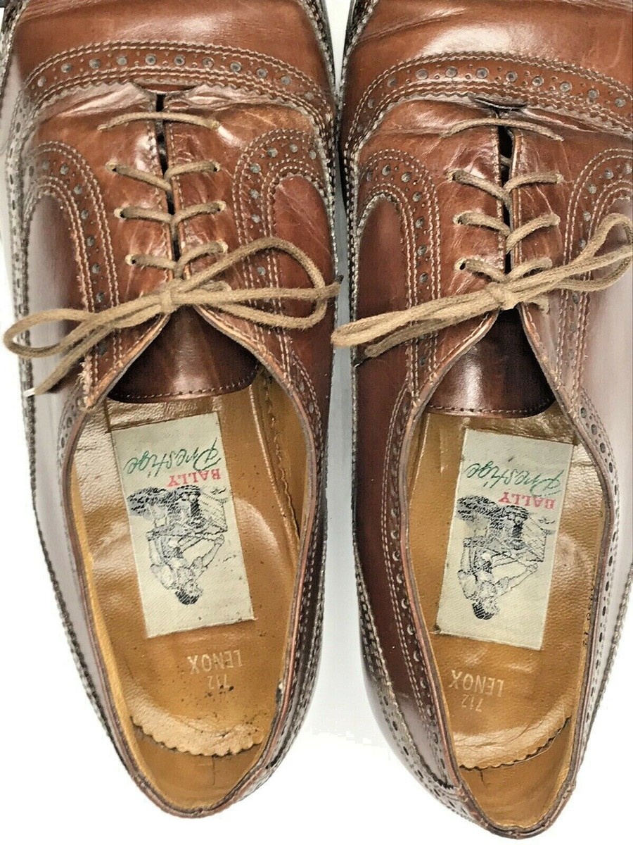 Men's Bally Prestige Lenox Swiss Brown Leather Uppers Soles Lace