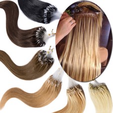16-24" Thick 1G/S Micro Ring Beads Easy Loop Human Hair Extensions Blonde Brown