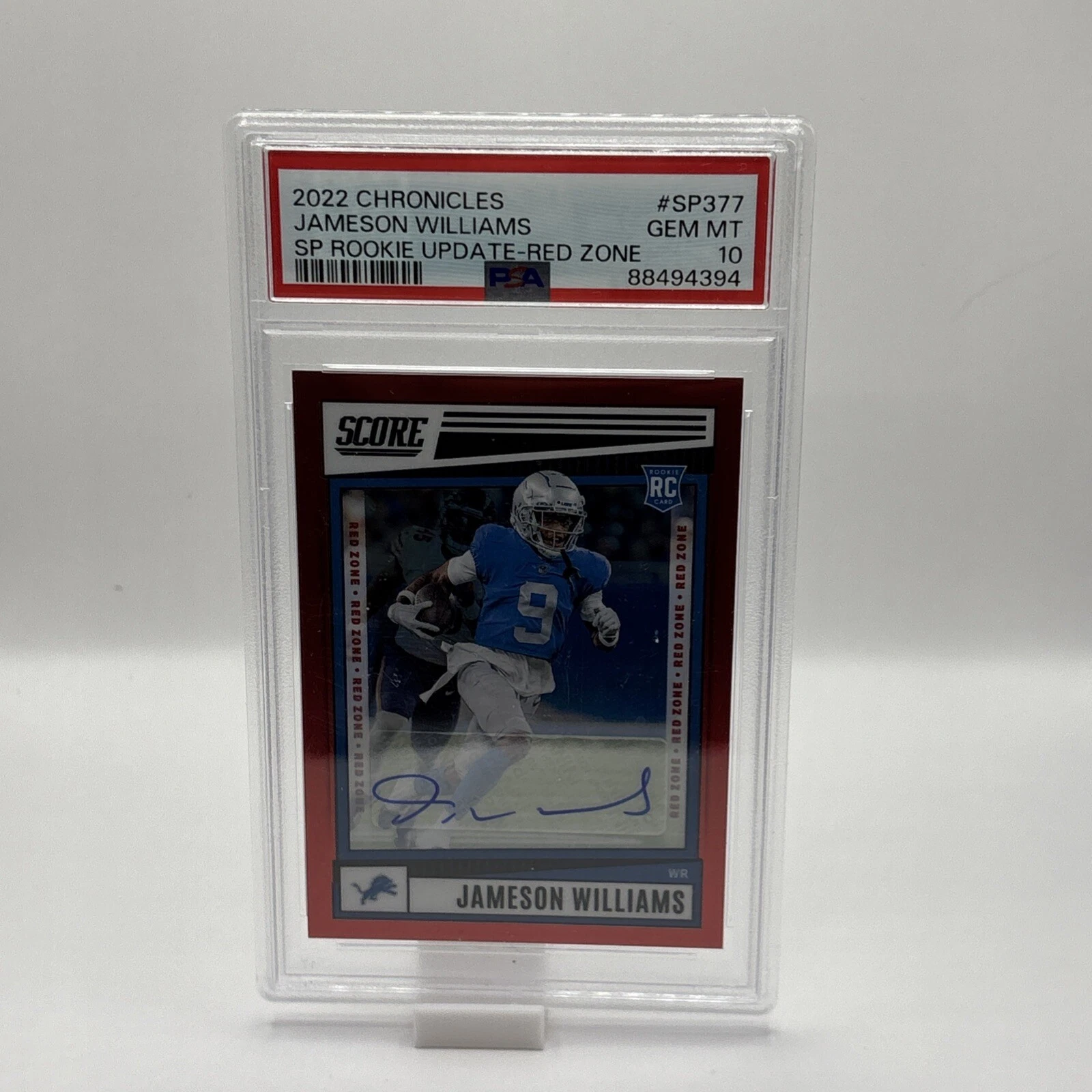 Jameson Williams Panini Chronicles Score Premium Rookies Update #SP377 Red Zone