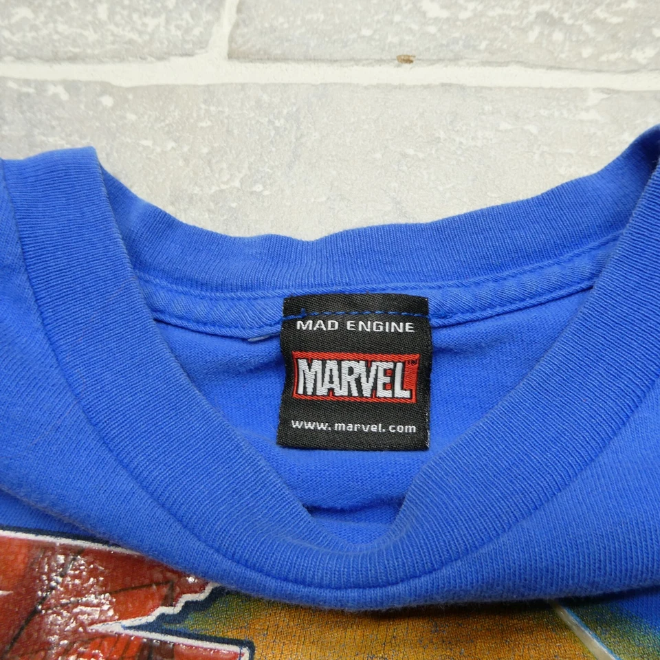 VINTAGE Spider Man T Shirt Youth Size 7 2003 Spiderman Marvel Mad Engine Comic - Image 4 of 4