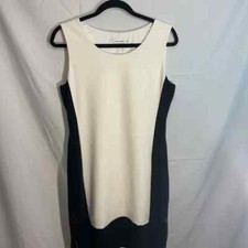 Calvin Klein  Black & White Dress Gold Zipper Sz 10