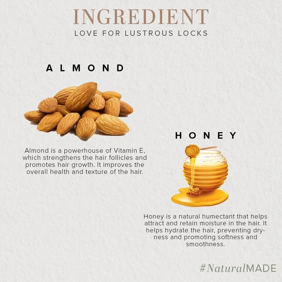 Khadi 天然蜂蜜杏仁洁发护发素 防脱发 210 毫升 — 第 3/4 张图片