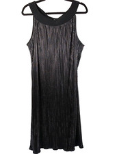 Tiana B Little Black Sleeveless Cocktail Silver Sparkle Dress Size XL