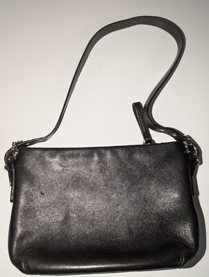 OLD COACH　Leather　Shoulder Bag　black　Y2K Vintage Coach Mini Y2K Bag Black Shoulder Leather Stitching | eBay
