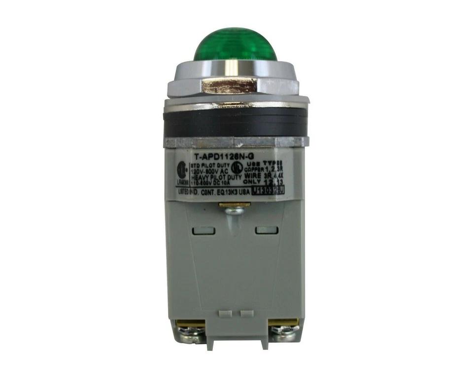 INTERRUPTOR VERDE LUZ PILOTO IDEC 120V 600 AC T-APD1126N-G Foto 3 de 4