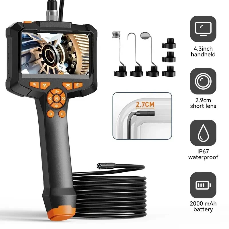 Caméra endoscopique 1080P fibroscope industriel écran 4.3 pouces 5m