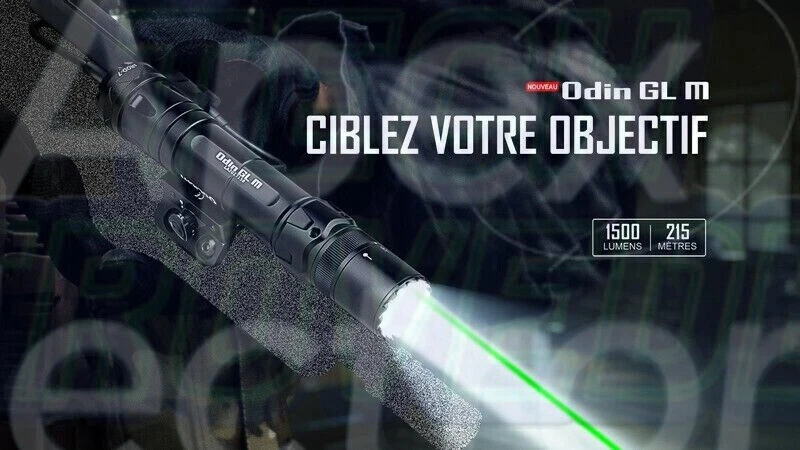 Lámpara Olight Odin GL M - 1500 Lúmenes - Fijación M-LOK e Interruptor - Laser Vert - Imagen 2 de 4