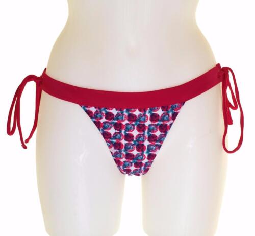 Bnwt Womens Oakley Stretch Bikini Bottoms Xsmall Lava Red Surf Swim Tie Side New - Afbeelding 1 van 1
