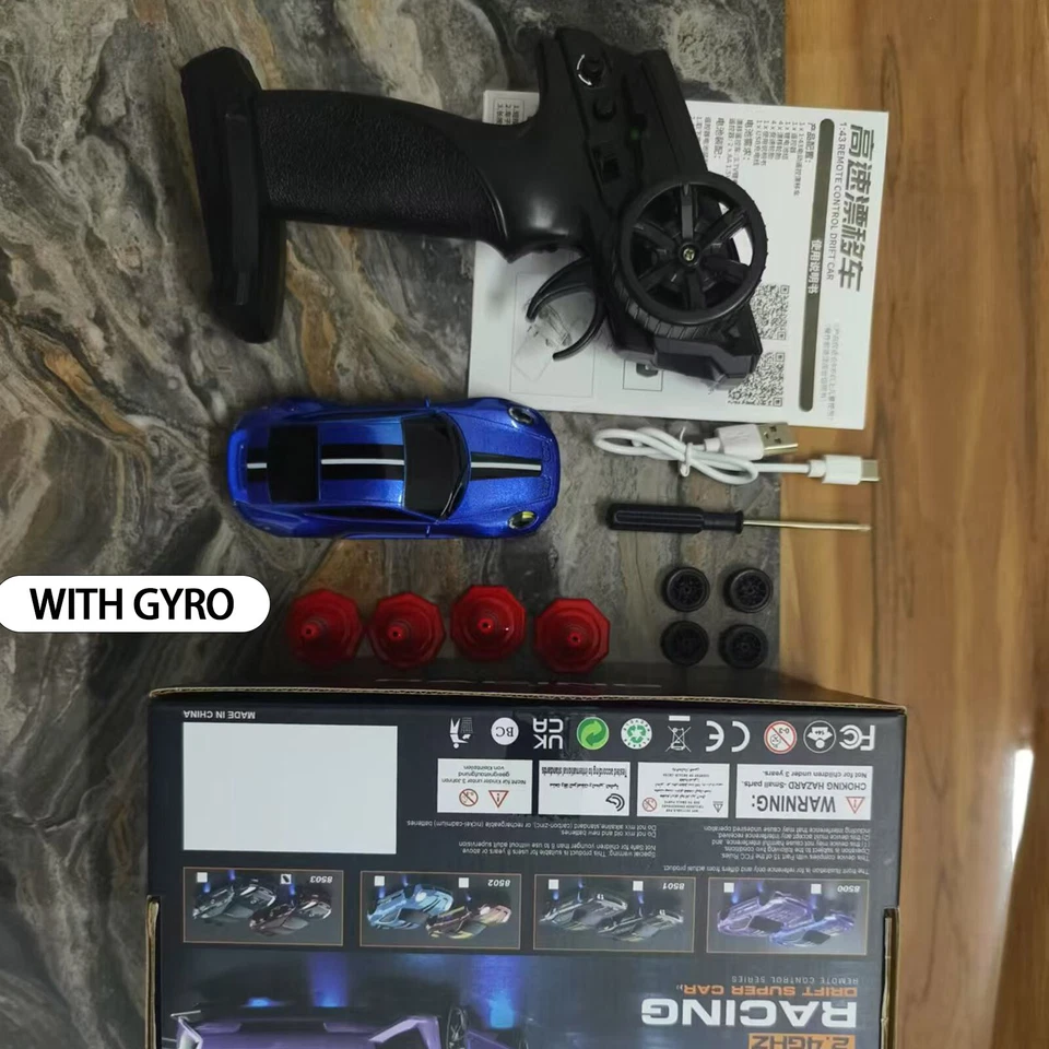 Gyro 2.4G Mini High Speed RC Drift Car 1/43 Racing Vehicles 4WD RTR Mini Toys 76 - Image 3 of 4