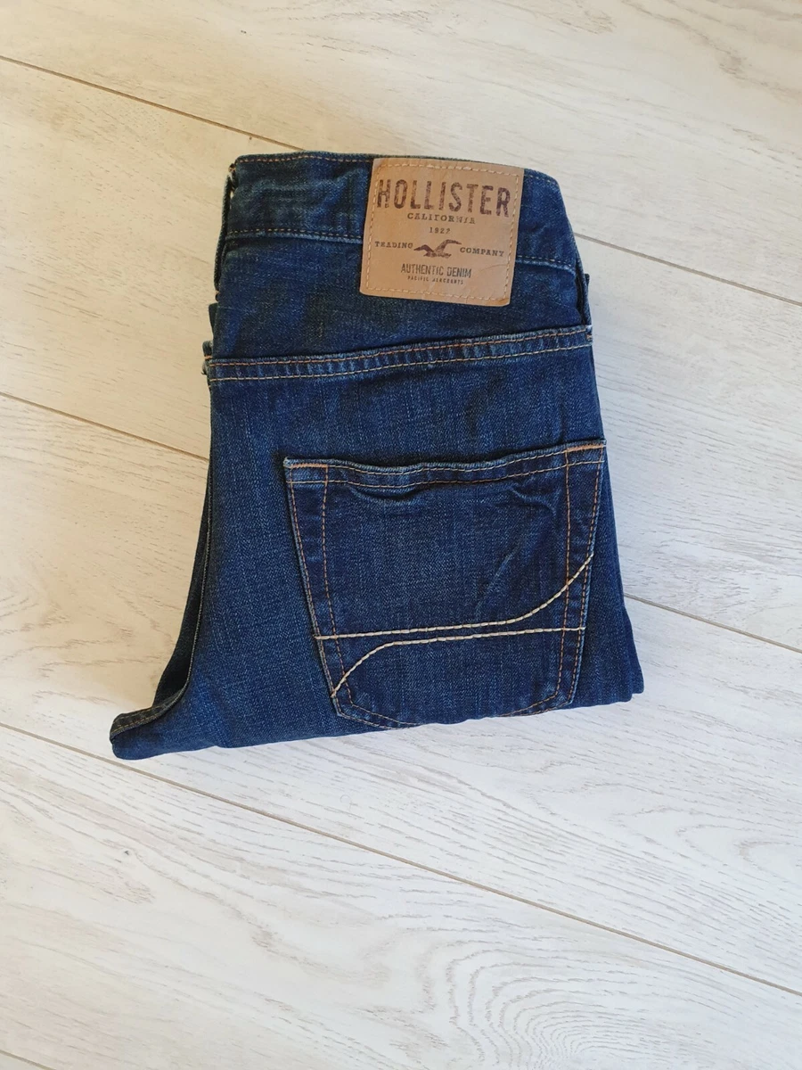 Hollister Balbao Mens Distressed Classic Straight Denim Jeans W29 L30 Mint