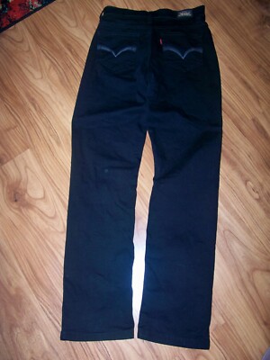 Levis 512 Perfectly Slimming Jeans Size 4  Medium Bootcut Denim schwarz