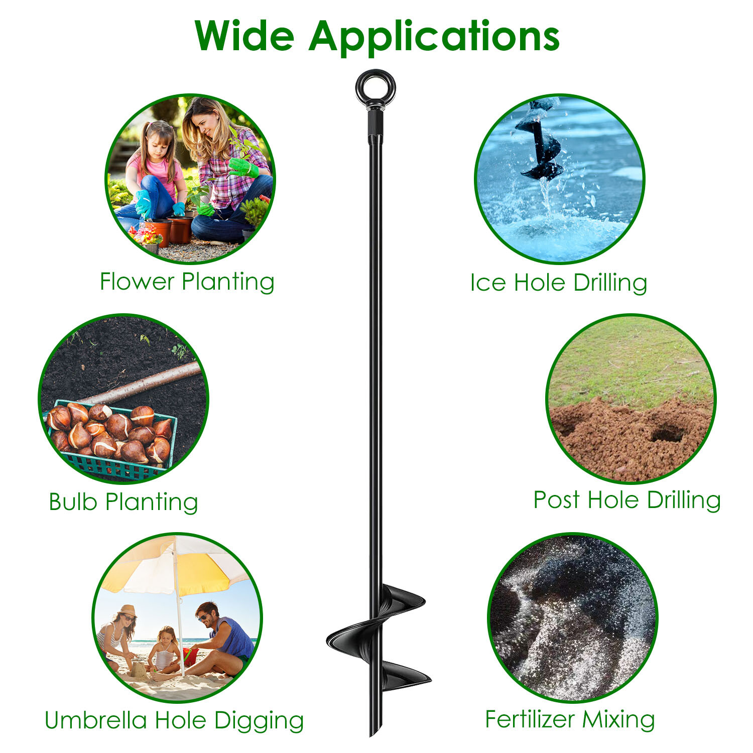 4PCS 18" Heavy Duty Ground Anchor Stakes Earth Auger Helix Tie Down