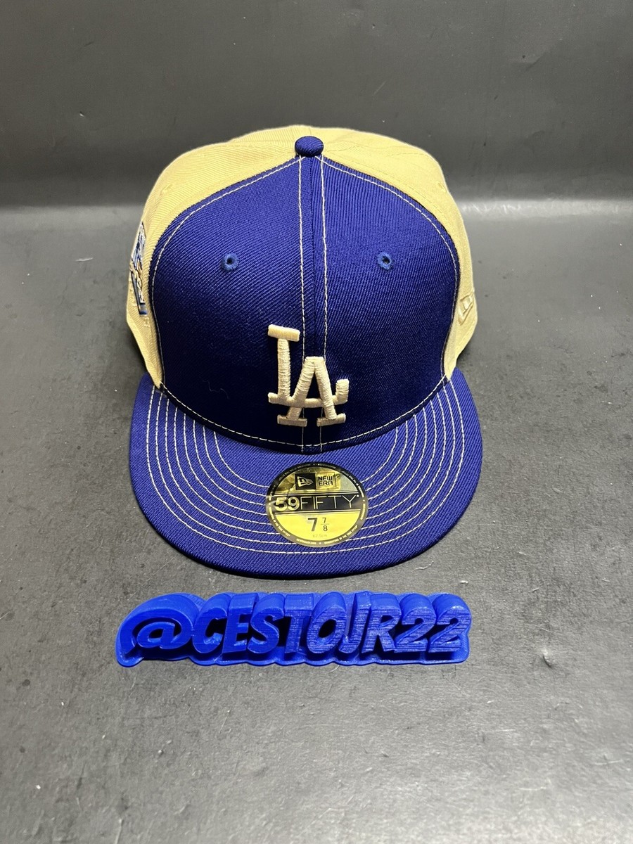 NEW ERA 5950 LA DODGERS 50th OTC FITTED CAP HAT GOLD BLUE 5950 Sz 7/8