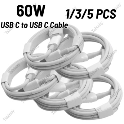 Lot 60W USB-C to USB-C Cable PD Fast Charger Cord For Samsung Macbook iPhone 15