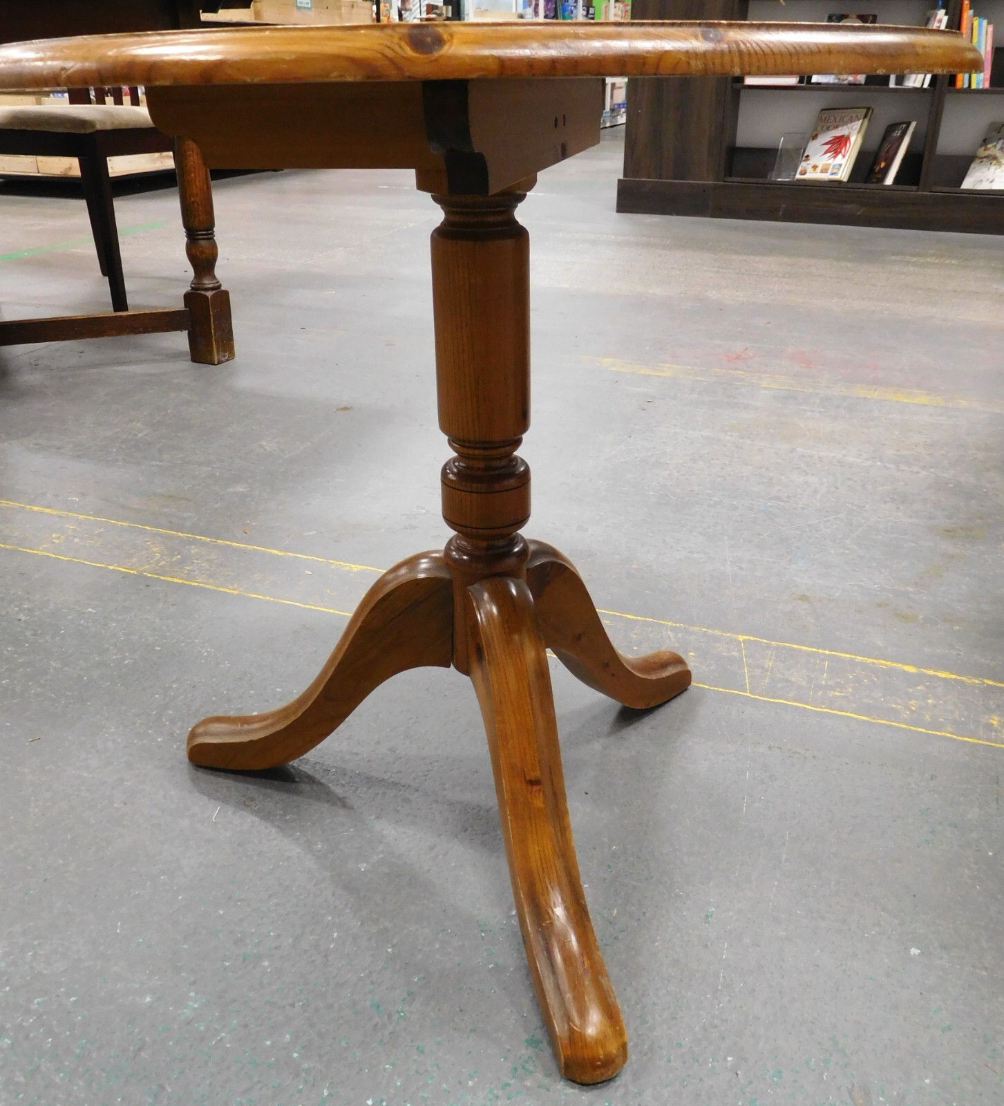 Vintage Ducal Furniture Round Pine Circular Side Table Tripod Solid Wood F3 eBay