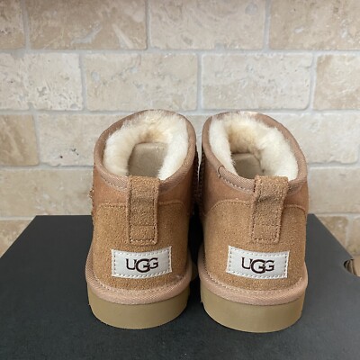 UGG Men\'s Ultra Short Sheepskin Suede Wool Lined Rubber Sole Winter Boots Tan 12 UGG Classic Mini Ultra Chestnut Suede Sheepskin Ankle Boots  main image 4
