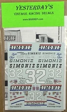 Yesterday’s Vintage Racing Decals Simoniz #32 Dick Brooks 1972 Dodge Charger