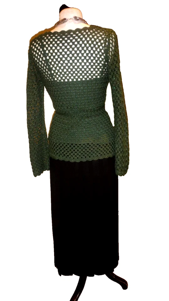 Designer @ BHS Teal Hand-Knitted Wool Blend Wrap Style Jumper & Belt Size 10🌺🌺 - Image 3 of 4