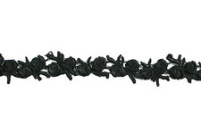 Unotrim 1/4" Black Little Dainty Floral Venice Lace Trim Guipure Craft by Yard