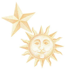 25 New Wallies Sun Moon Celestial Night Sky Stars Gold Border Wall Decorations 