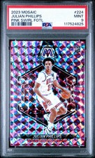 2023-24 Panini Mosaic Pink FOTL Julian Phillips Rookie /18 PSA 9 Mint Bulls SP
