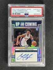 2021-22 Contenders Optic Cade Cunningham Silver Up And Coming Auto RC /99 PSA 9