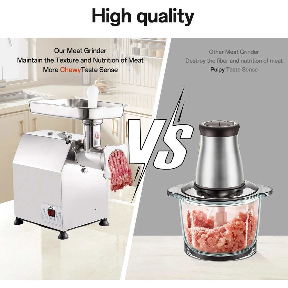 Picadora de carne eléctrica comercial 396 lb/h picadora embutidora de salchichas de alta resistencia--- Foto 4 de 4